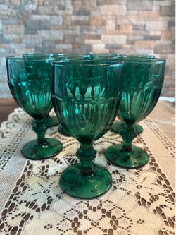 Set of 6 Vintage Libbey Gibraltar Footed Goblets