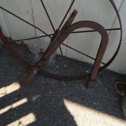 Old Metal Cart Wheel