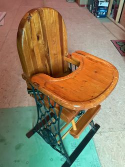 Antique High Chair, Butcher Block