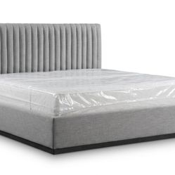 New King Bed Frame+ Factory Sealed King Mattress + Box Spring 