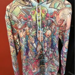New Rick and Morty hooded sweatshirt size S  ( Runs Big) 