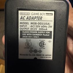 OEM Game Boy Pocket AC Power Adapter MGB-005 And Official Nintendo Carrying Case