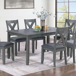 Brand New Grey 7pc Dining Table Set