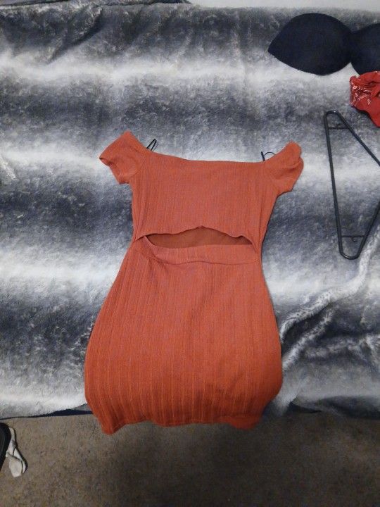 Maroon Off Shoulder Dress