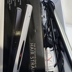 Wazor Instant Heat Long Professional 1 in Ceramic Flat Iron Hair Straightener, Ionic, Silver