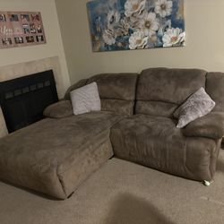 Suede Brown Two Piece Couch