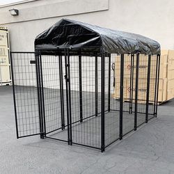 $230 (Brand New) Large heavy duty kennel with cover dog cage crate pet playpen (8’l x 4’w x 6’h) 