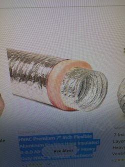 New R6 flexible aluminum duct 7 inch  by 26 feet