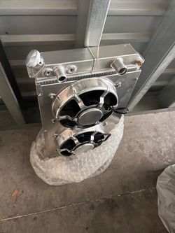 Aluminum performance radiator + dual fans/shroud + wiring/relay