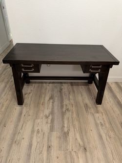 Black/brown solid wood desk