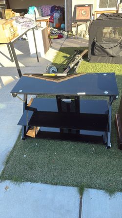 Black Glass TV Stand 