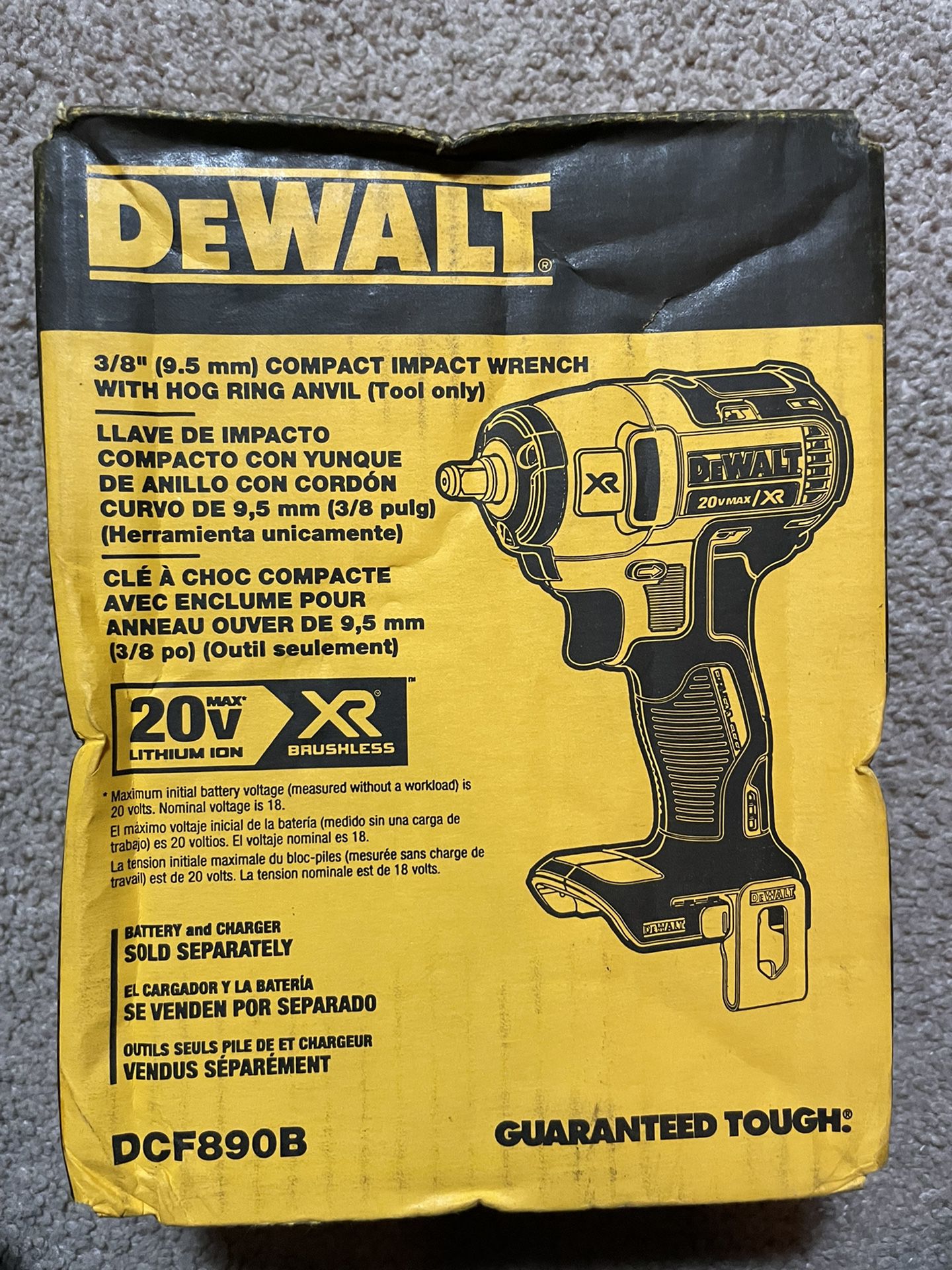 Dewalt 3/8” Compact Impact Wrench Tool Only 