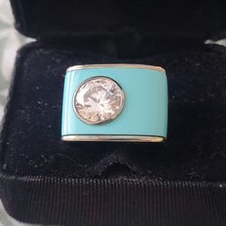 Ring Turquoise and 3ct CZ Stone