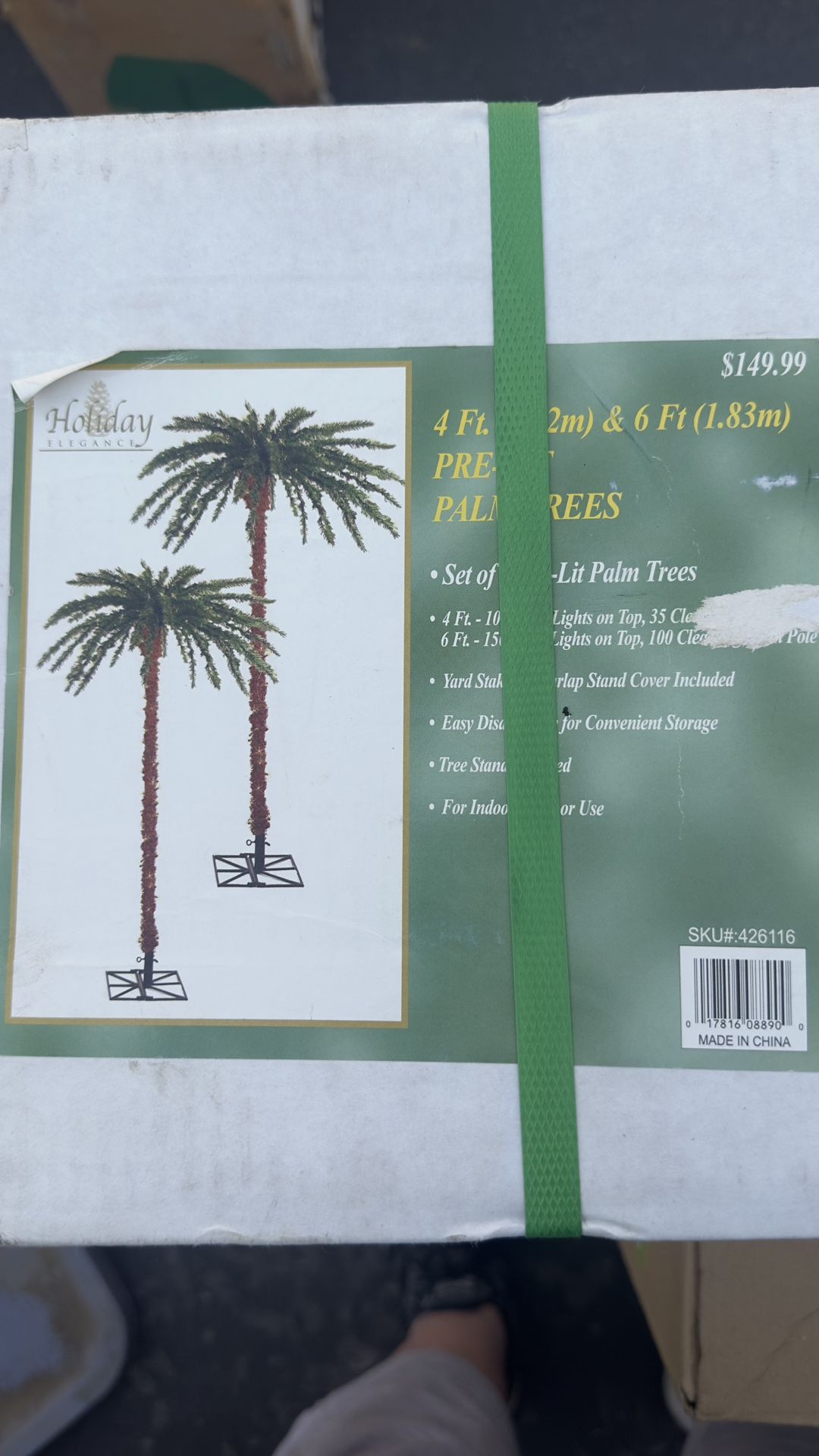 Prelit Artificial 4’ And 6’ Palm Trees (set of 2)