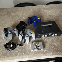 Nintendo 64 with Mario kart