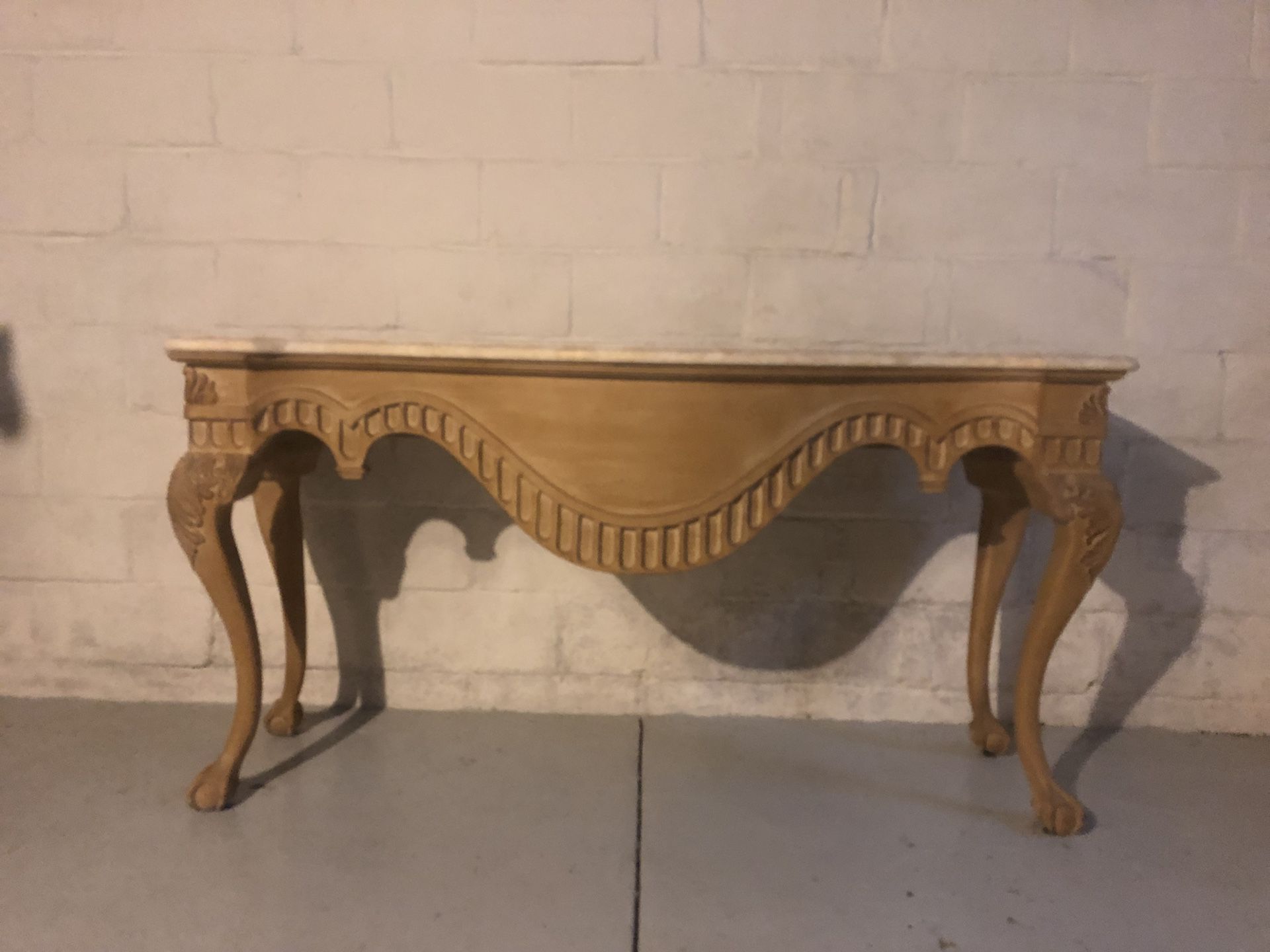 Mable top antique Console table/Sofa back table/Foyer table