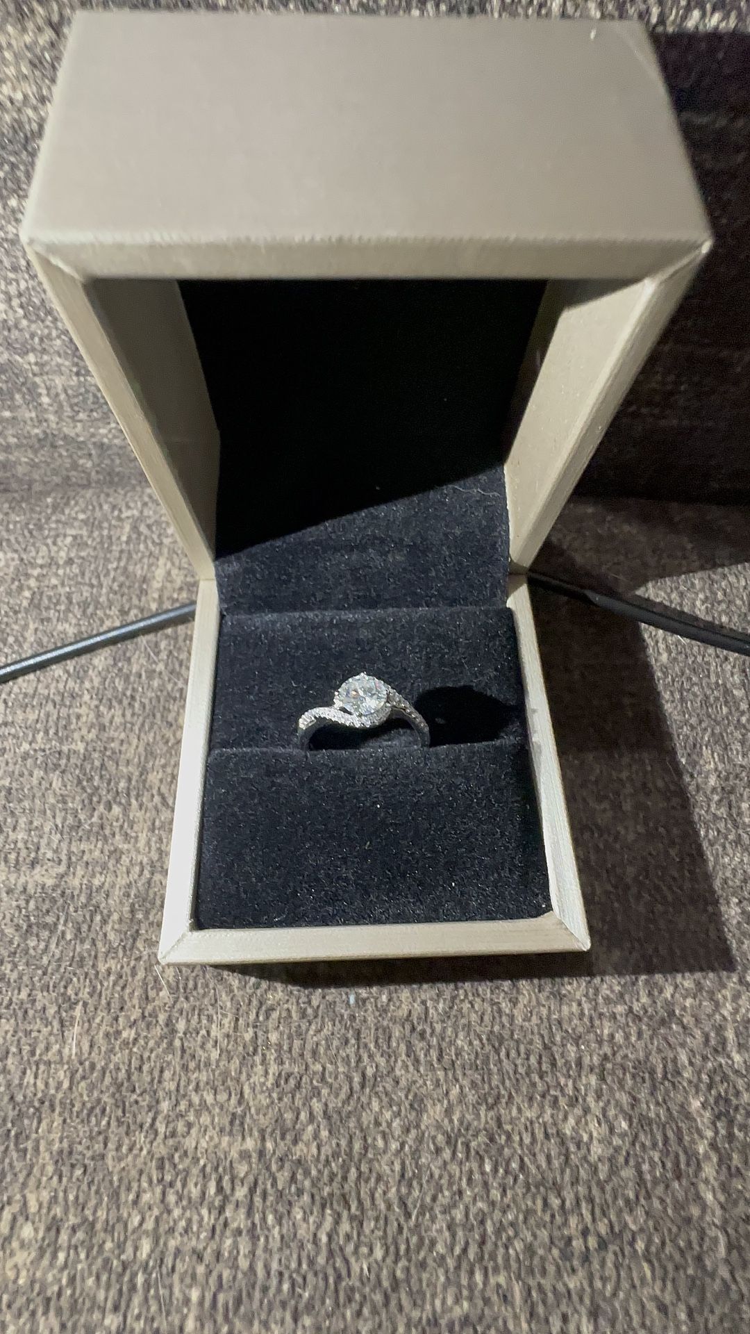 Diamond Moissanite Spiral Engagement Ring