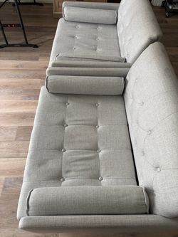 Light Gray Tufted Fabric Sofa chairs