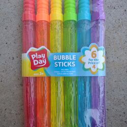 Play Day Bubble Stick 6 Pack Bubbles 