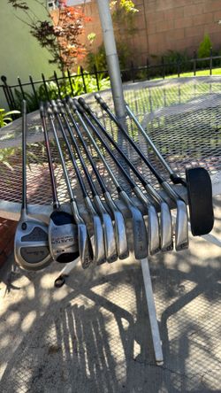 I1 golf clubs irons 3-P, by navigator golf force ten . 1 wood 1 hybrid  1 putter