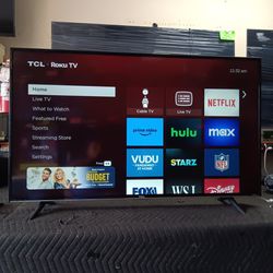 55 Inch Roku TCL 4k Smart Beautiful Tv Comes With Remote Control Great Quality Clear Picture Works Fantastic Guaranteed 