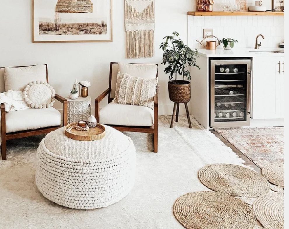 Article Hira 30" Pouf - Natural Ivory ❤️