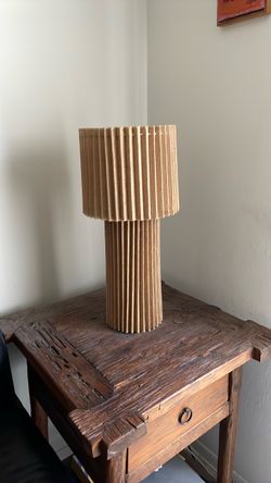 Pleated Rattan Table Lamp