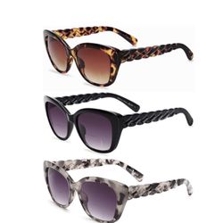 Bifocal Sunglasses Cateye Reading 3 Pack UV400 Magnifying Readers Glasses +4.0