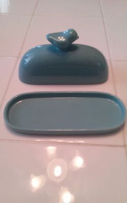 CERAMIC BIRD BUTTER DISH