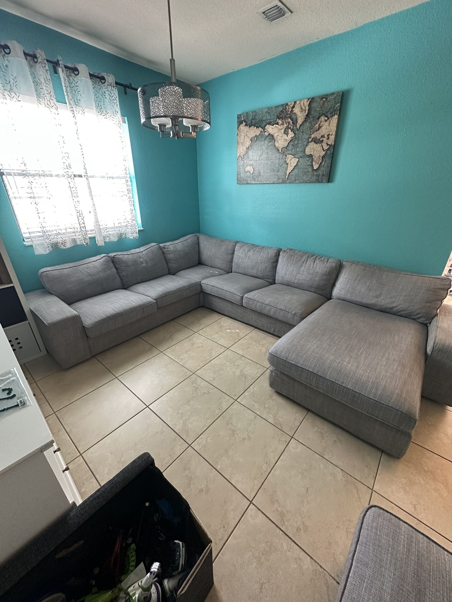 Sofa - Corner sectional, 5-seat w chaise, gray (KIVIK-IKEA)
