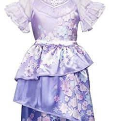 Disney Encanto Isabela Madrigal costume dress with sheer sleeves and a floral prin