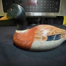 Duckworks II Mallard Drake Duck Decoy Would Signed Vintage A + S Thompson