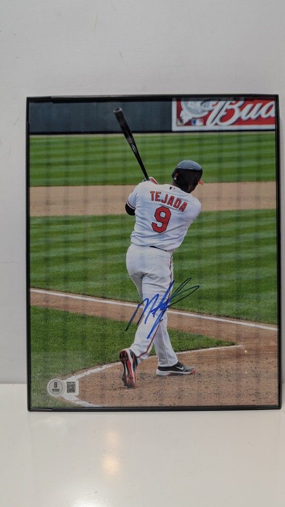 Miguel Tejada Autograph Signed 8x10 Baltimore Orioles Action Photo Beckett Witness