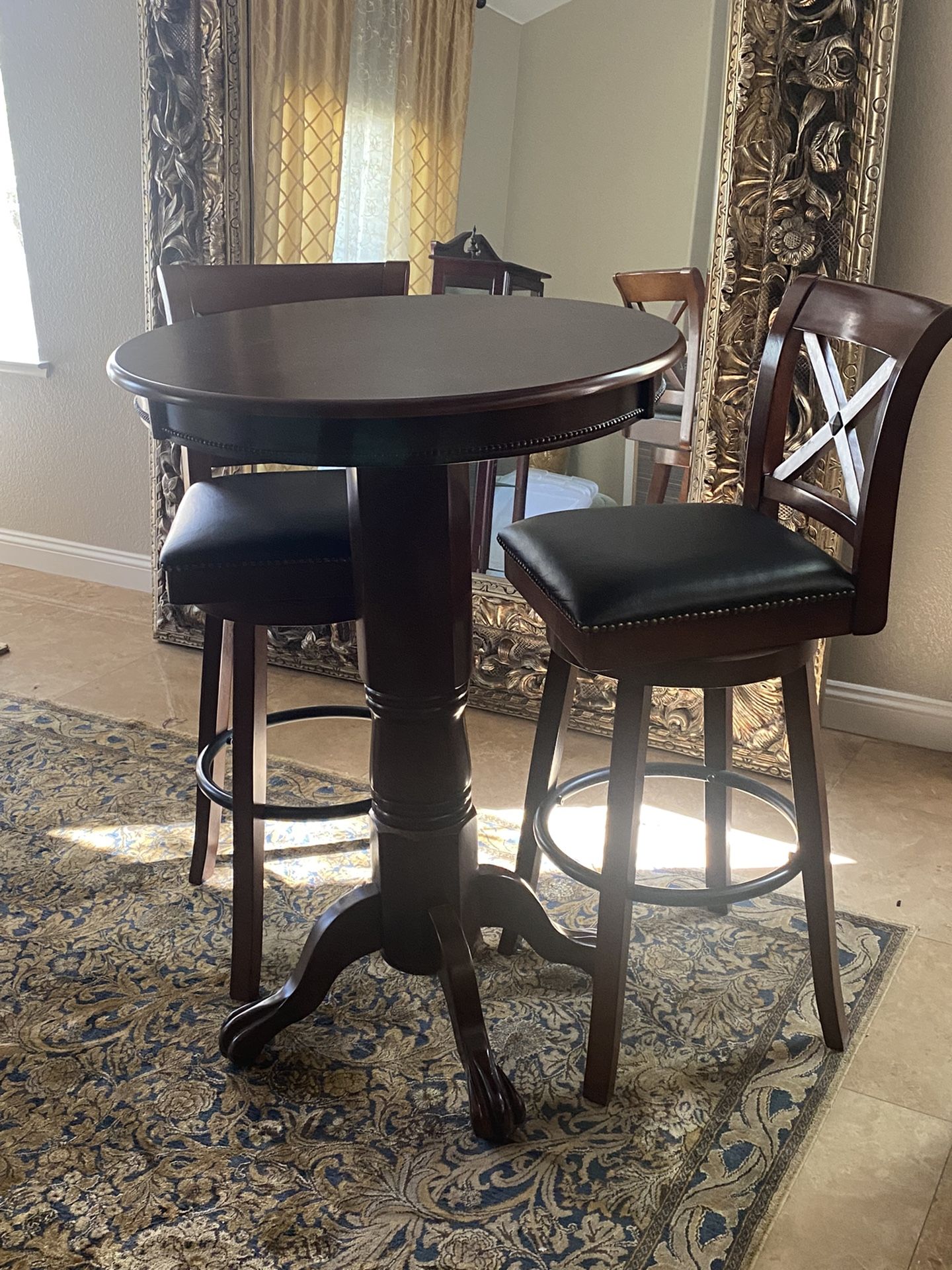 PUB TABLE & 2 BAR STOOLS