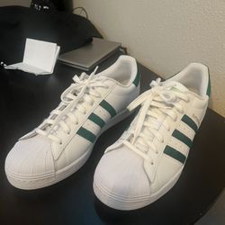 White & Green Superstars Size 11.5