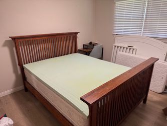 Queen wooden bed