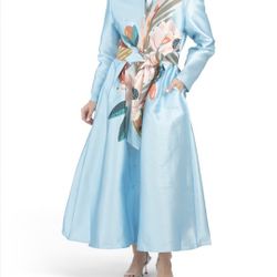 NANCY YANG Bouquet Print Button Front Maxi Dress