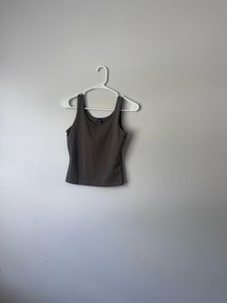 SHEIN Sleeveless Taupe/Soft‑Green Top — Size M