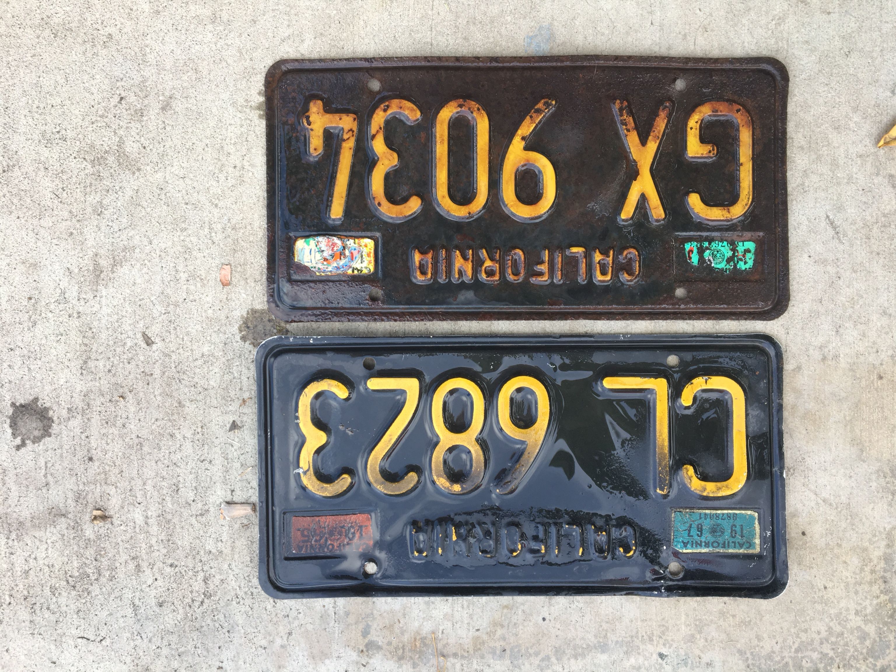 Vintage CA Black And Gold Trailer License Plates