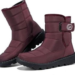 NEW SZ 9 Women Insulated Winter Snow Boots Waterproof Booties Warm Fur Lining Comfortable Non Slip Outdoor Shoes