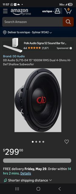 New 15 Inch woofer dd audio 1000 rms
