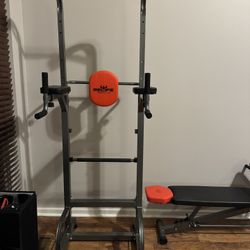 RELIFE REBUILD YOUR LIFE Power Tower Pull Up Bar Station Workout Dip Station for Home Gym Strength Training Fitness Equipment Newer Version,450LBS.