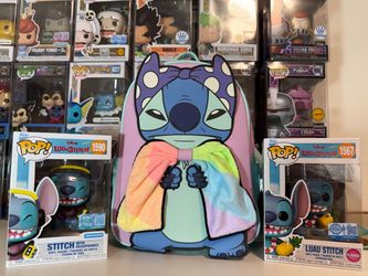 Funko Stitch with Headphones & Luau Stitch & Disney Stitch Loungefly Mini Backpack