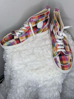Christian Louboutin Multicolor Plaid High-Top Sneakers