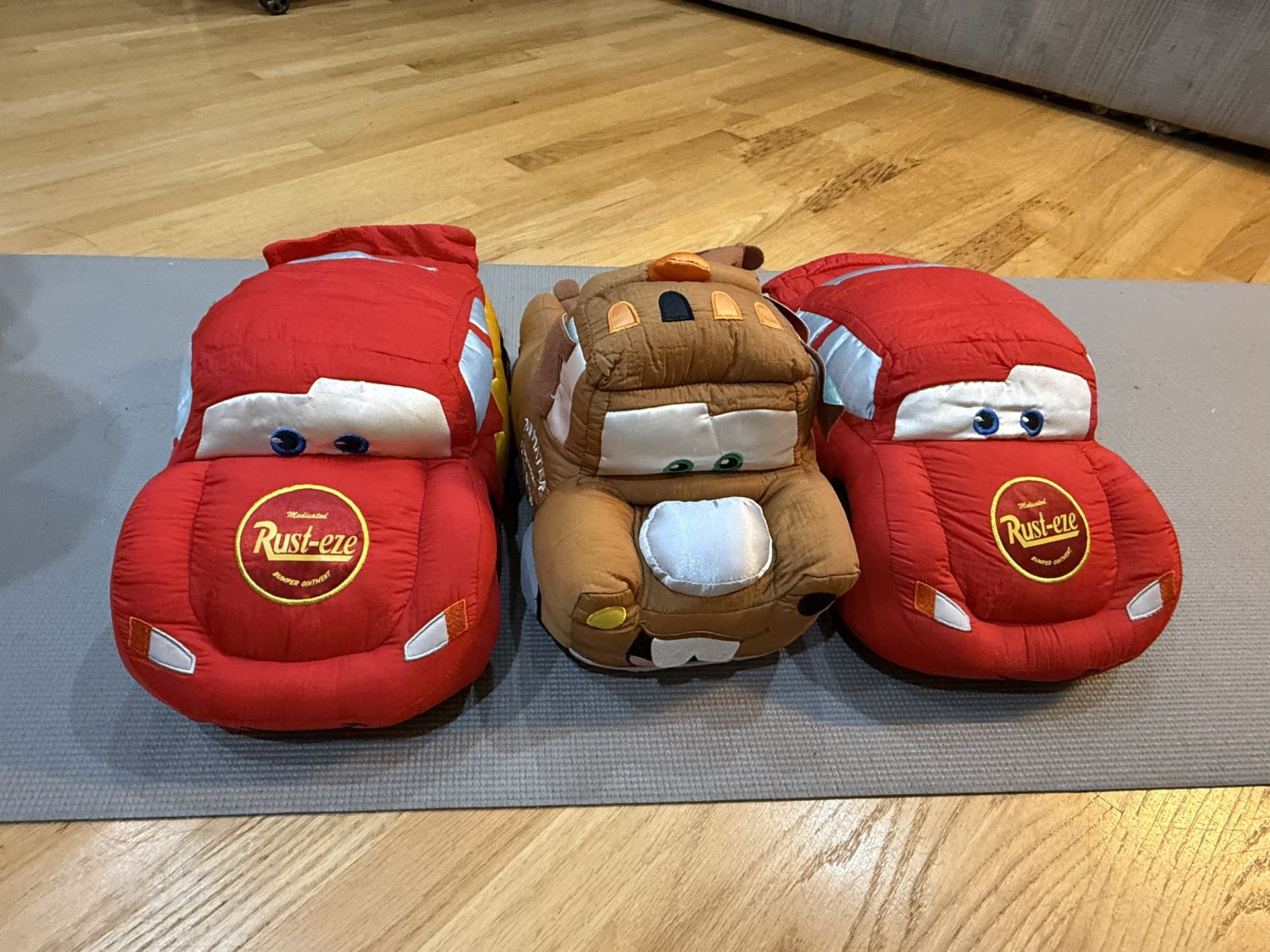 Disney Pixar Cars RUST-EZE and Tow Mater 25” Plush Pillows