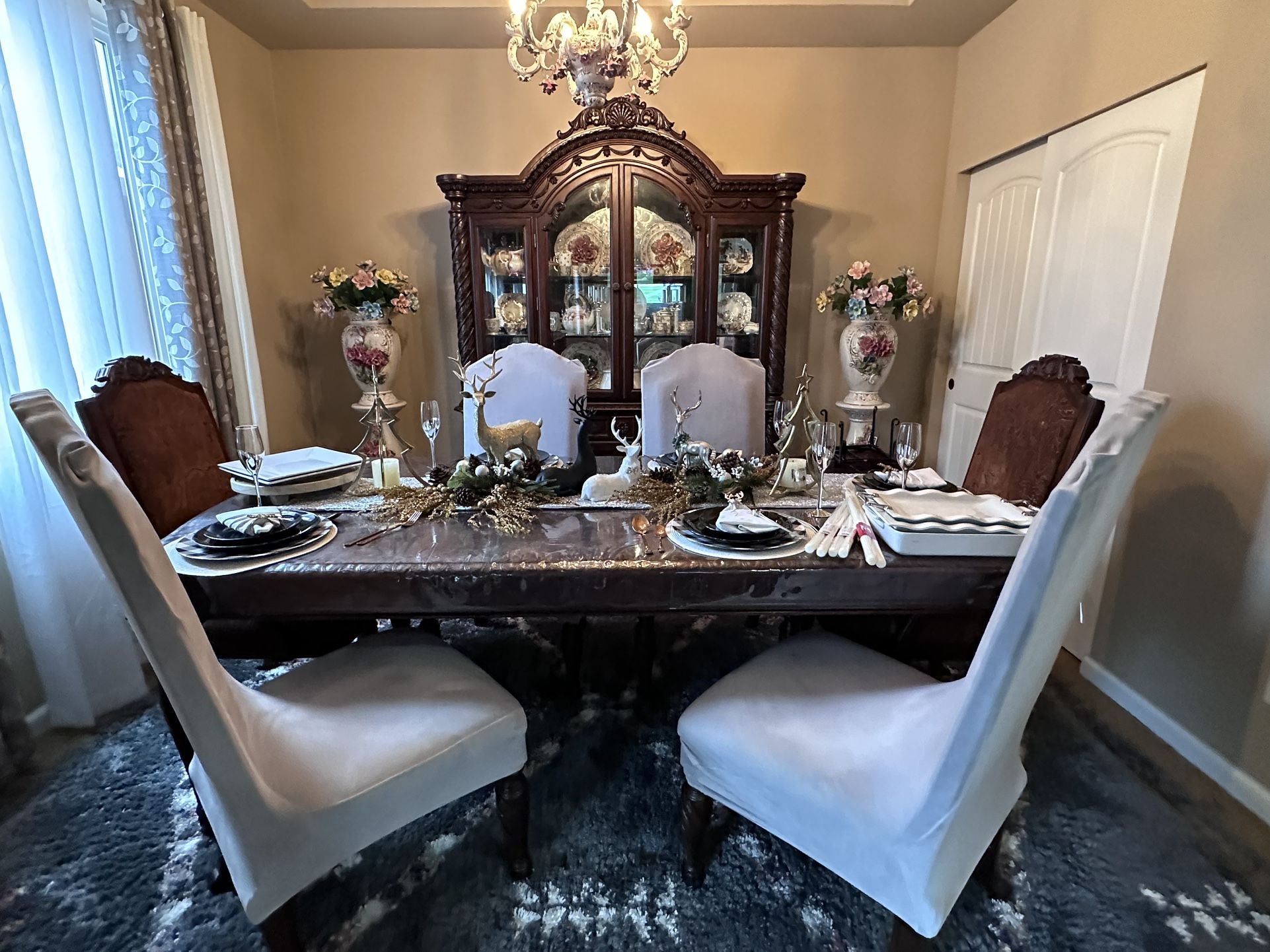 Dining Set, China Hutch And Buffet 