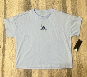 Adidas blue shirt top for girls size large 14