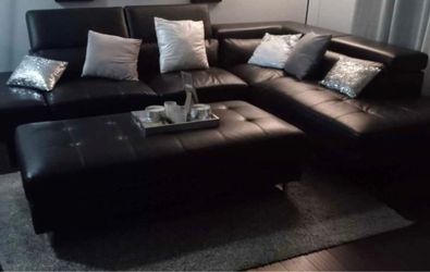 Leather Hunter Green Sectional