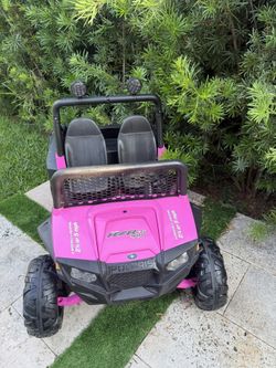 Peg Perego Polaris RZR 900 Kids Ride On 12V Pink – Works – No Charger”