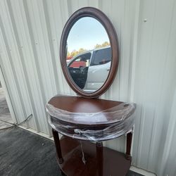 Vintage/Antique Entryway Table With Mirror 